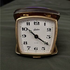 Vintage Linden Travel Alarm Clock In Folding Case Made In Japan TESTED & WORKING